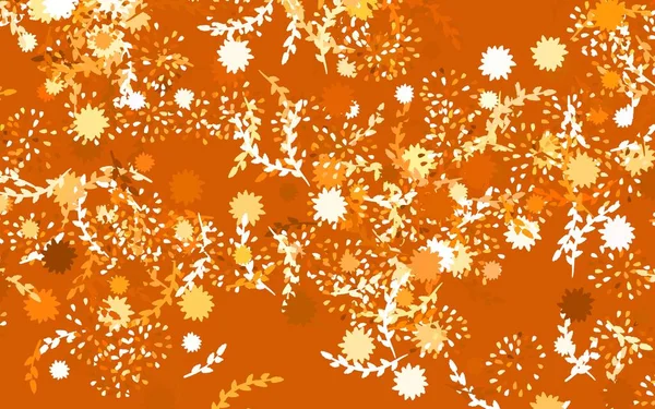 Licht Orange Vektor Natürliche Kulisse Mit Blumen Rosen Blumen Mit — Stockvektor