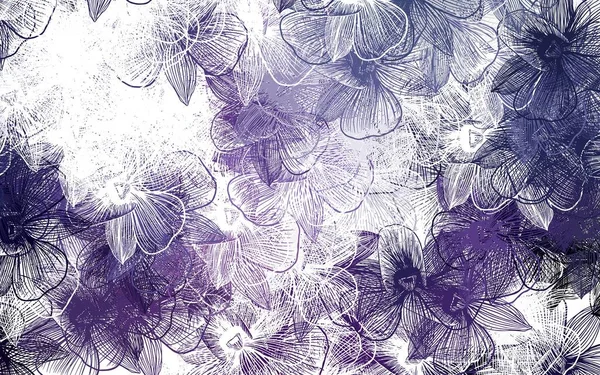 Ανοιχτό Μωβ Ροζ Διανυσματικό Σχέδιο Λουλούδια Περίτεχνα Λουλούδια Λευκό Φόντο — Διανυσματικό Αρχείο