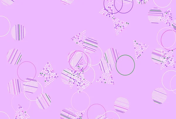 Светло Розовая Зеленая Векторная Компоновка Кругами Линиями Декоративный Дизайн Абстрактном — стоковый вектор