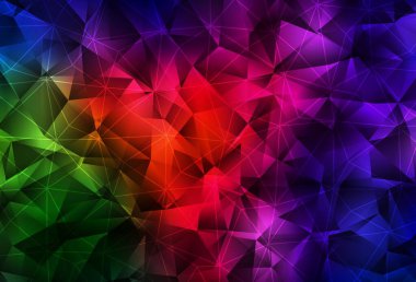 Koyu yeşil, kırmızı vektör düzeni çizgiler, üçgenler. Soyut arkaplanda renkli eğimli üçgenler. Kartvizitiniz için modern tasarım.