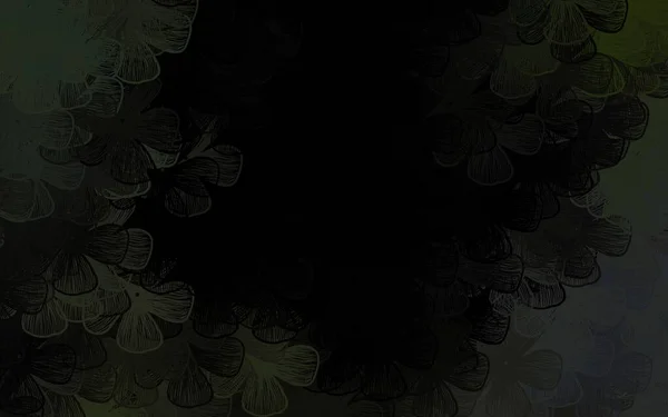 Темно Серая Векторная Компоновка Деревьями Ветками Блеск Абстрактной Иллюстрации Цветами — стоковый вектор