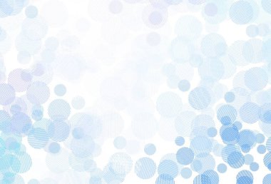 Açık pembe, diskleri olan mavi vektör dokusu. Renkli su damlaları olan modern soyut çizimler. İş ilanınız için tasarım.