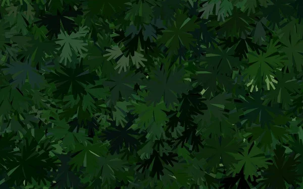 Темно Зелений Вектор Природний Візерунок Квітами Блискуча Кольорова Ілюстрація Квітами — стоковий вектор