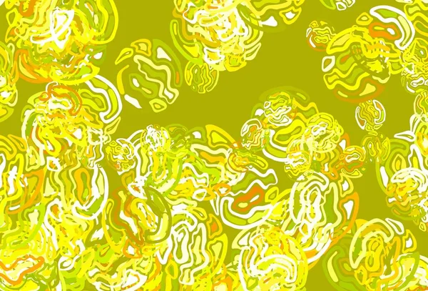 Verde Claro Textura Vetorial Amarela Com Formas Abstratas Formas Caóticas — Vetor de Stock