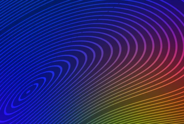 Koyu mavi, kıvrımlı çizgileri olan sarı vektör arkaplan. Soyut ve gradyan renkte renkli çizimler. Tasarımınız için desen.