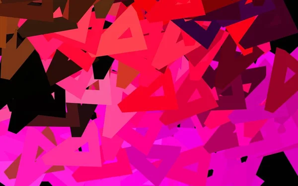 Rose Foncé Disposition Vectorielle Jaune Avec Lignes Triangles Illustration Abstraite — Image vectorielle