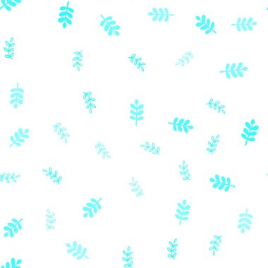 Hafif mavi vektör yaprak ile Dikişsiz soyut desen. Bulanık tarzı ile yeni renkli resimde bırakır. Tekstil, kumaş, duvar kağıtları için tasarım.