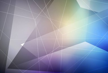 Koyu mavi, çokgen şekilli sarı vektör deseni. Üçgen şekilli ışıltılı soyut çizimler. Bir cep telefonu için arka plan.