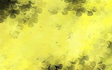 Koyu sarı vektör, ağaçlı, dallı zarif şablon. Beyaz arka planda doğal bir çiçek. Web siteleri ve pankartlar için desenli desen.