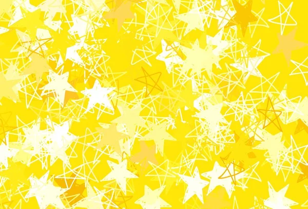 Hellorange Vektoranordnung Mit Hellen Sternen Dekorative Leuchtende Illustration Mit Sternen — Stockvektor