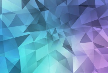 Açık pembe, mavi vektör eğimli üçgen desen. Yarım ton şeklinde, üçgenli yaratıcı illüstrasyon. Broşürünüz için yepyeni bir tasarım..