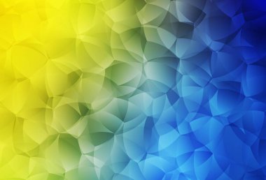 Açık mavi, Memphis şekilli sarı vektör arkaplan. Soyut gradyan şekilli basit renkli çizimler. Web siteniz için basit tasarım.