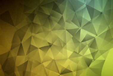 Koyu yeşil, sarı vektör düzeni çizgiler, üçgenler. Soyut üçgenli dekoratif tasarım. Broşürler, broşürler için desen