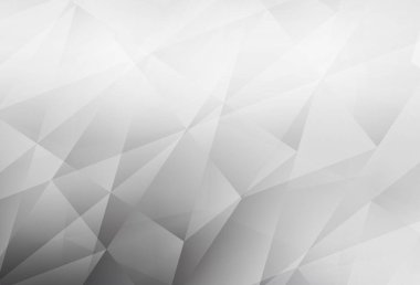 Açık gri vektör eğimli üçgen dokusu. Çokgen tarzda tamamen yeni bir renk çizimi. Broşürünüz için yepyeni bir tasarım..