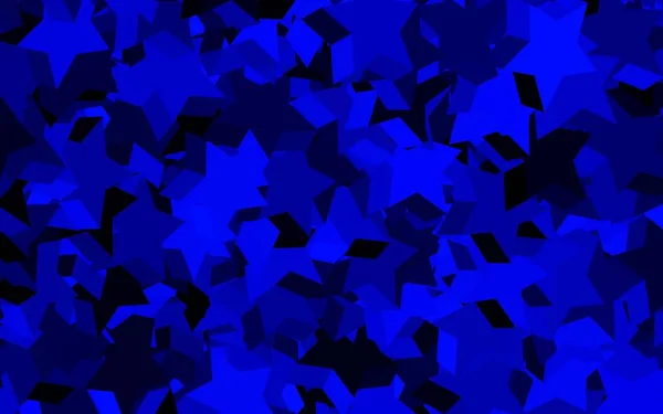 Mörk Blå Vektor Textur Med Vackra Stjärnor Modern Geometrisk Abstrakt — Stock vektor
