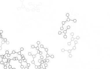 Yapay zeka yapısına sahip hafif gri vektör şablonu. Yapay zekanın bağlantı ve noktalarıyla soyut illüstrasyon. Siber yeniliklerin tasviri için tasarım.