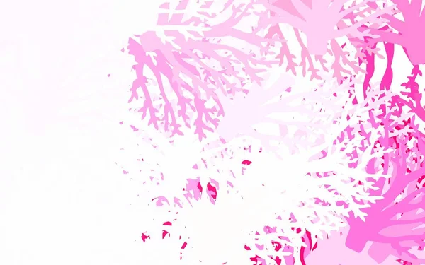 Texture Doodle Vectorielle Rose Clair Avec Feuilles Branches Feuilles Branches — Image vectorielle