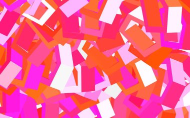 Açık Pembe, altıgenli kırmızı vektör arkaplanı. Bulanık arkaplanda renkli altıgenler. Web sitesi posterleri, afişler için tasarım.