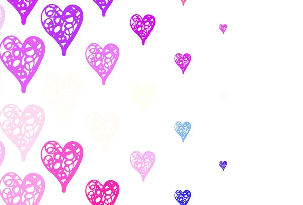 Textura Vectorial Multicolor Claro Con Corazones Encantadores Ilustración Inteligente Con — Vector de stock