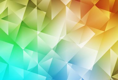 Açık mavi, sarı vektör üçgen mozaik zemin. Origami stilinde gradyan ile yaratıcı geometrik illüstrasyon. Cep telefonunun arka planının şablonu.