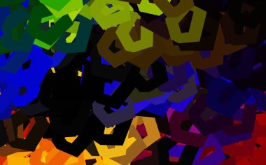 Koyu Çokrenkli vektör şablonu altıgen şeklinde. Renkli altıgenli bir resim seti. Duvar kağıtlarının dokusu için desen.