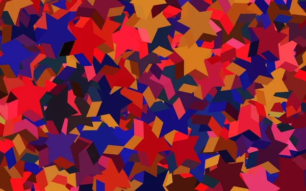 Dunkelroter Gelber Vektorhintergrund Mit Farbigen Sternen Moderne Geometrische Abstrakte Illustration — Stockvektor