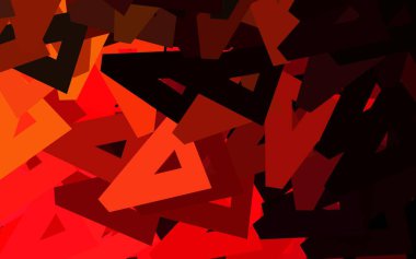 Koyu kırmızı, sarı vektör arka planı ve çokgen tarzı. Soyut arkaplanda renkli eğimli üçgenler. İşiniz için en iyi akıllı tasarım.