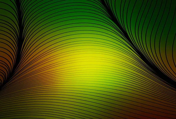 Verde Oscuro Plantilla Vector Amarillo Con Líneas Dobladas Muestra Geométrica — Vector de stock