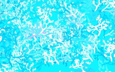 Açık mavi, kırmızı vektör soyut desenli yapraklı, dallı. Yapraklar ve dallarla gösterişli soyut çizimler. Tasarımınız için yeni şablon.