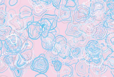 Açık Pembe, çizgili mavi vektör düzeni. Kavisli çizgilerden oluşan parlak bir illüstrasyon. İşiniz için en renkli tasarım..