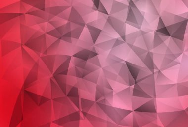 Çokgen biçimli açık kırmızı vektör arkaplanı. Soyut arkaplanda renkli eğimli üçgenler. Bir cep telefonu için arka plan.