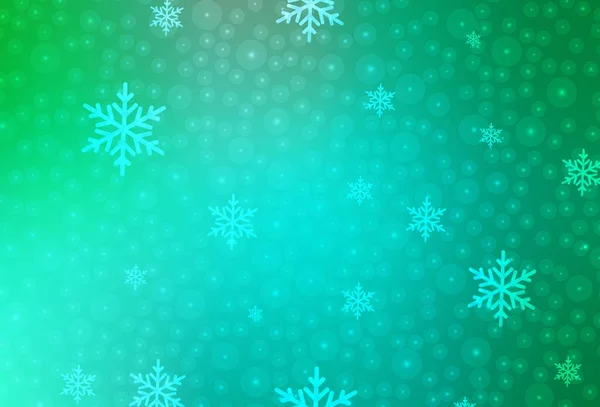 Světle Zelené Vektorové Uspořádání Novoročním Stylu Zářící Ilustrace Vánočními Míčky — Stockový vektor