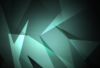 Koyu yeşil vektör dokusu üçgen biçiminde. Renkli üçgenlerin olduğu bir resim. Bir cep telefonu için arka plan.