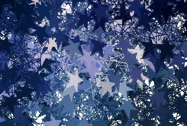 ダークピンク 美しい星とブルーベクトルテクスチャ 抽象的なテンプレート上の星と装飾的な輝くイラスト 占星術のウェブサイトのパターン — ストックベクタ