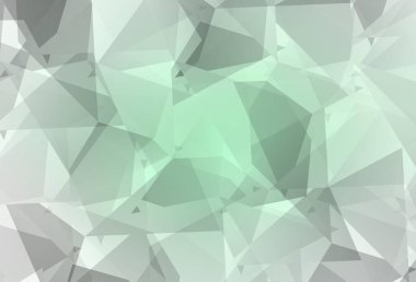 Rastgele çokgenlerle açık yeşil vektör deseni. Soyut tarzda rengarenk gradyan şekilleri olan bir resim. Kartvizitiniz için modern tasarım.