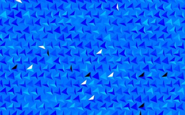 Çokgen biçimli koyu mavi vektör arkaplan. Soyut üçgenli dekoratif tasarım. Broşürler, broşürler için desen