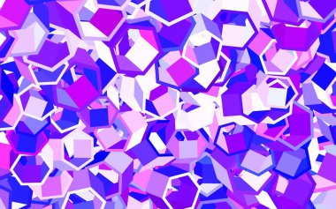 Açık pembe, altıgenli mavi vektör arkaplan. Renkli altıgenli bulanık arkaplan. Web sitesi posterleri, afişler için tasarım.