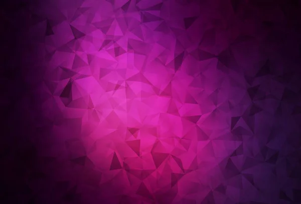 Scuro Rosa Vettore Triangolo Mosaico Sfondo Illustrazione Creativa Stile Mezzitoni — Vettoriale Stock