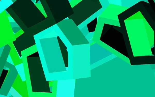 Tmavě Zelené Vektorové Pozadí Sadou Šestiúhelníků Ilustrace Barevných Šestiúhelníků Rozmazaném — Stockový vektor