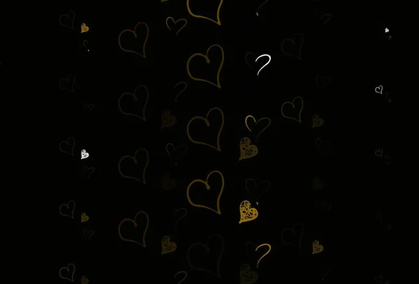 Светло Желтый Векторный Фон Сердечками Shining Мбаппе Стиле Феерии Шаблон — стоковый вектор