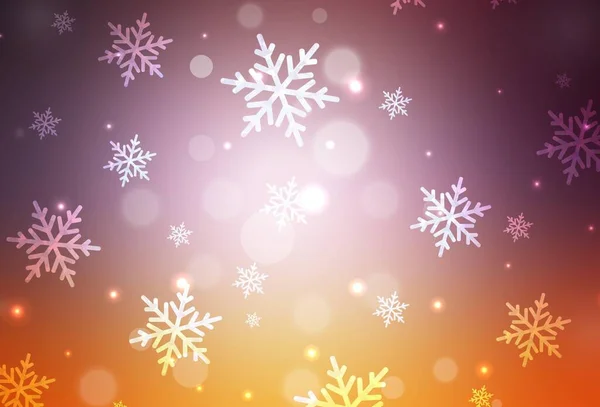 ライトピンク 黄色のベクトルの背景 グラデーションのクリスマス要素を持つスマートイラスト タイポグラフィのテンプレート — ストックベクタ