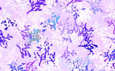 Açık Mor, pembe vektör doğal desenli yapraklı, dallı. Yapraklar ve dallarla karalama tarzında renkli çizimler. İşiniz için yepyeni bir tasarım..