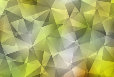 Açık yeşil, sarı vektör soyut mozaik arkaplan. Üçgenli renkli soyut çizimler. Dizaynınız için üçgen desen.