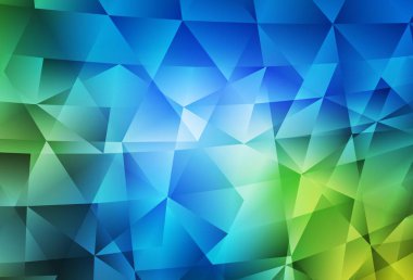 Açık mavi, yeşil vektör soyut çokgen desen. Soyut ve üçgenli renkli çizimler. Web siteniz için yeni bir doku.
