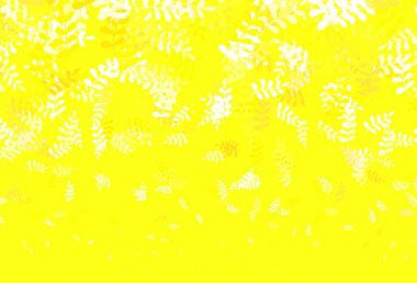 Açık yeşil, yapraklı sarı vektör zarif arkaplan. Yapraklarla bulanık şekilli yaratıcı illüstrasyon. Duvar kağıtları, boyama kitapları için desen.