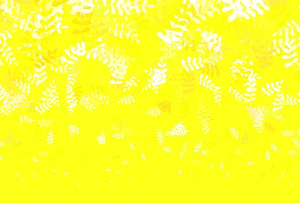Hellgrüner Gelber Vektor Eleganter Hintergrund Mit Blättern Kreative Illustration Unscharfem — Stockvektor