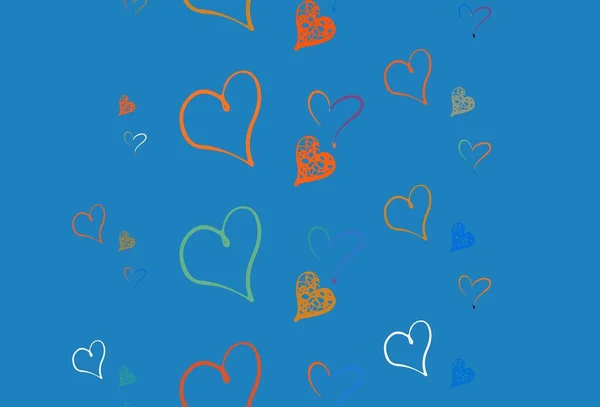 Свет Многоцветный Векторный Узор Цветными Сердцами Красивые Абстрактные Сердца Красочном — стоковый вектор