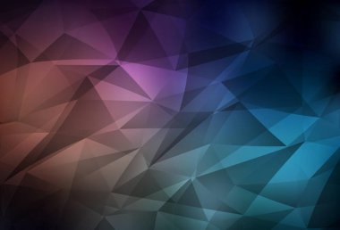 Koyu mavi, kırmızı vektör soyut mozaik fon. Çokgen biçiminde, gradyan ile renkli çizimler. Dizaynınız için üçgen desen.