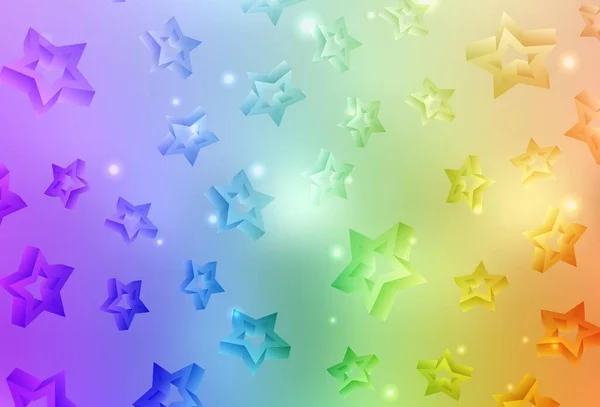 Heller Mehrfarbiger Vektorhintergrund Mit Farbigen Sternen Dekorative Leuchtende Illustration Mit — Stockvektor