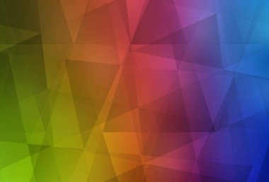 Işık çok renkli vektör parlayan üçgen zemin. Çokgen soyut çizim ve gradyan. Web siteniz için yeni bir doku.